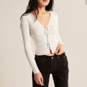 Elevated Slim Knit Lace-Up Cardigan